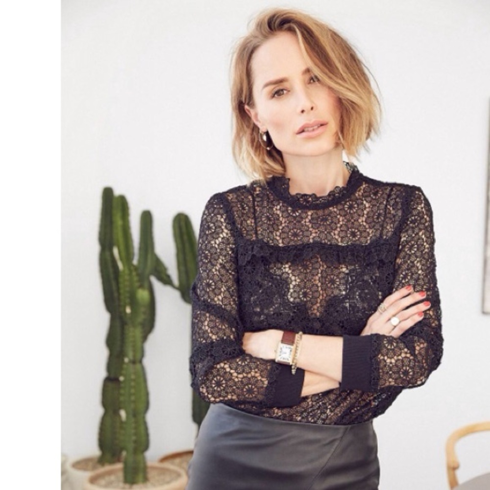 Anine Bing Black Lace Sweatshirt XS